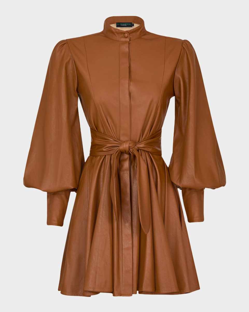 Hola Faux Leather Mini Dress